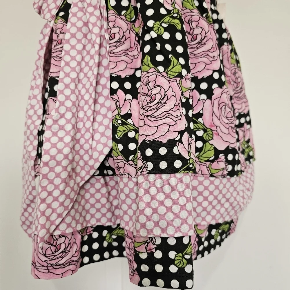 Hatch & Cloak Bye Bye Birdie Scoop Neck Wrap Dress Floral Polka Dot Size 2T